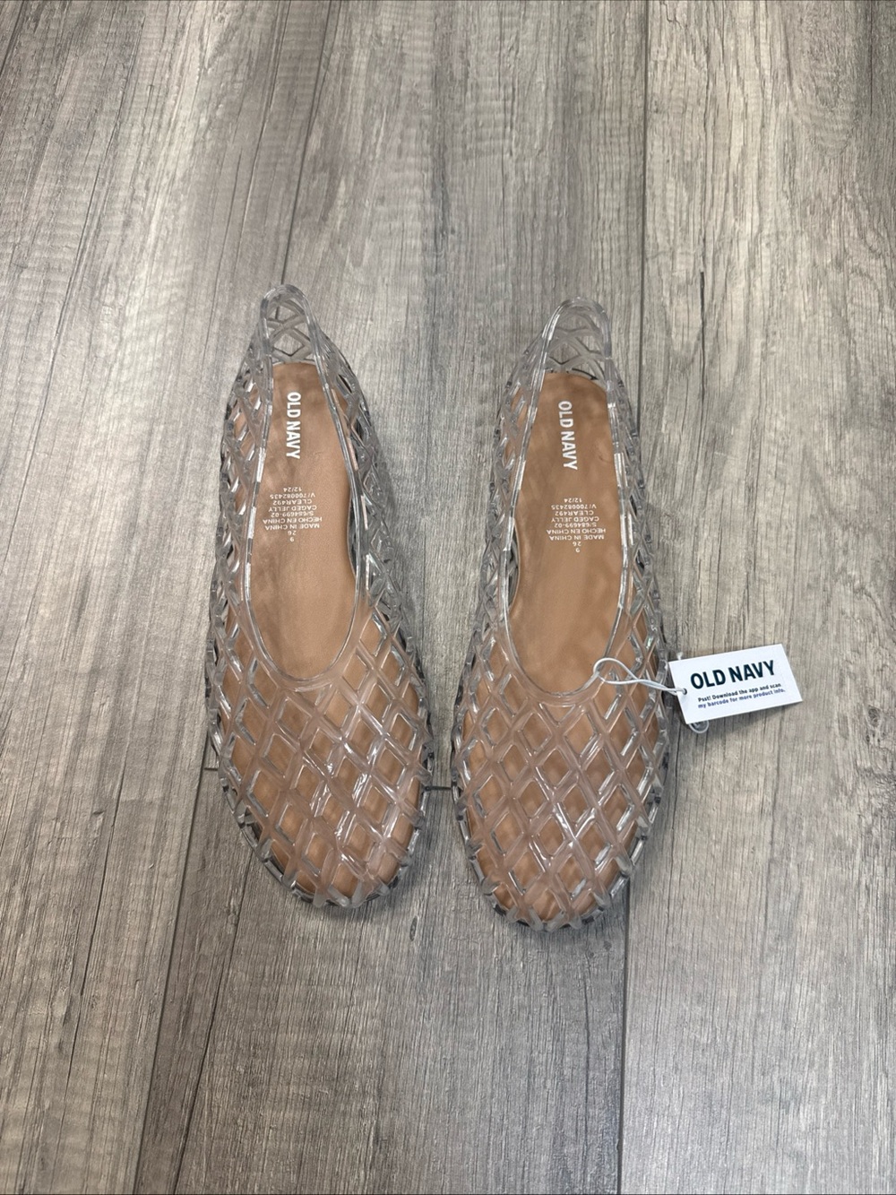 Old Navy Transparent Lattice Jelly Flats in Clear